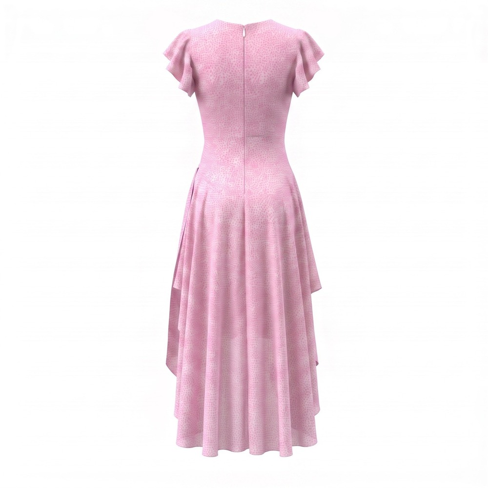 Vince Camuto MSRP $119 - Windswept Wonder Violet Blush Leopard Midi Dress XS - Picture 4 of 5